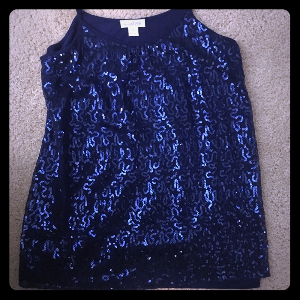 Blue sequin top